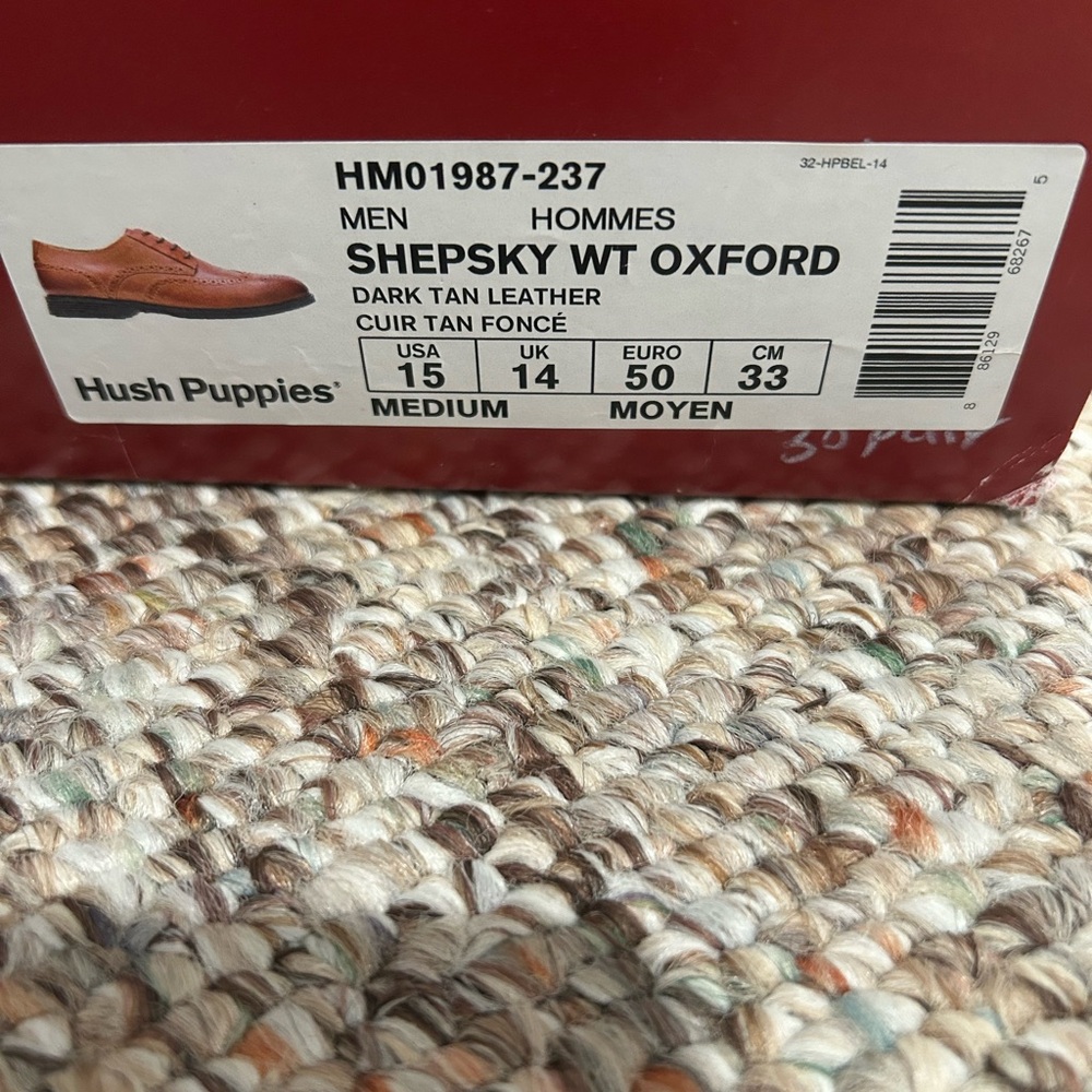 Hush Puppies Shepsky WT Oxford Dark Tan Leather Shoes